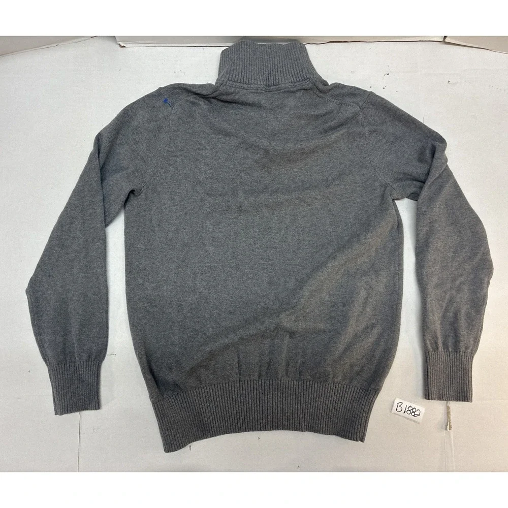 Banana Republic Mens Gray Heather Cotton Utility Mock Neck Pullover Sweater M‎